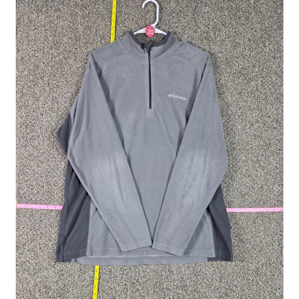 Columbia Fleece Pullover Women Large Grey Quarter Zip Mock Neck Long Sleeve